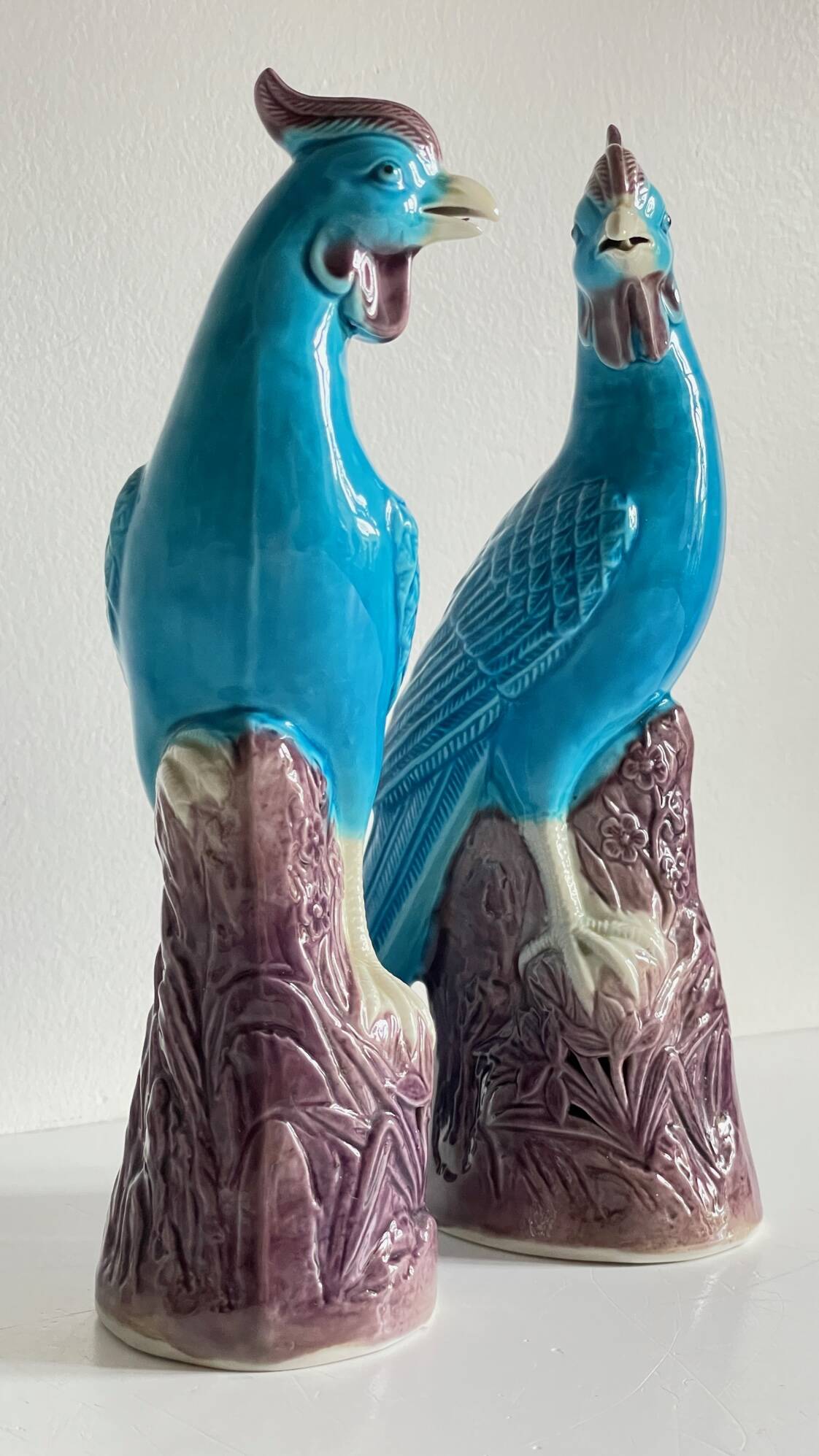 Pair of phenix birds chinese porcelain early 20th century