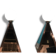 Pair of Italian design pyramid lamps 1970 steel and mirror