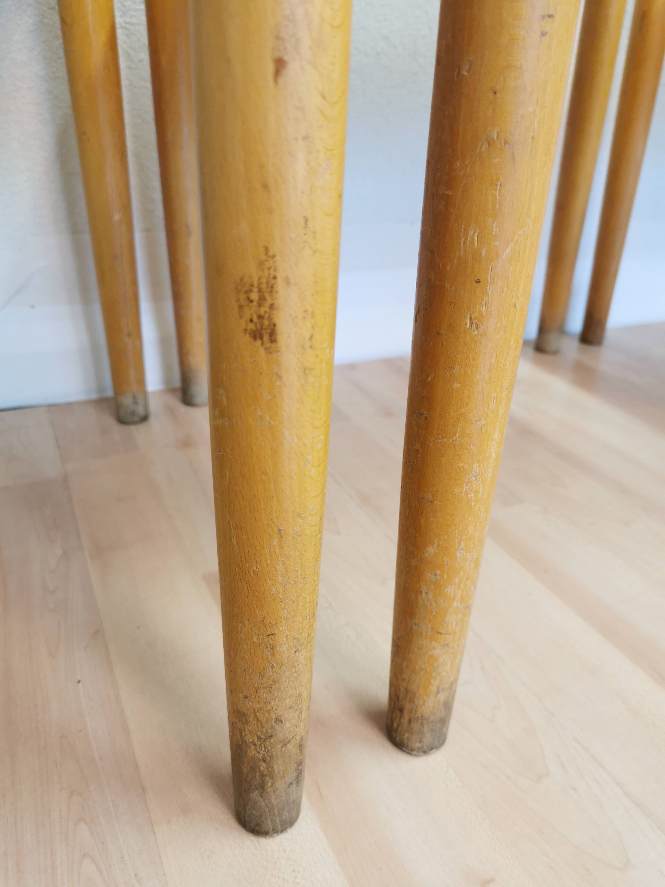 Vintage Miroslav Navratil Dining Chairs: 1970s Czechoslovakia, Gray Fabric