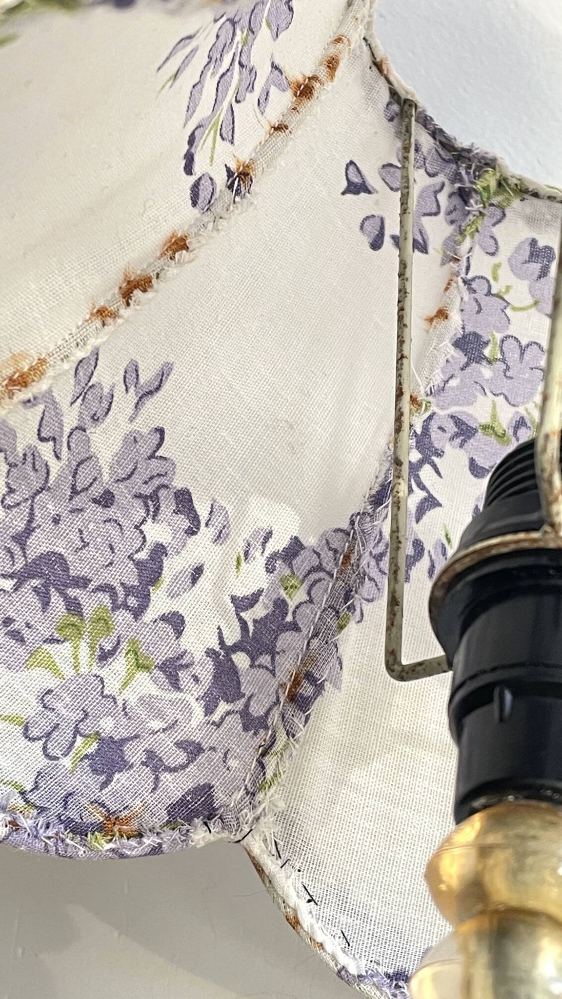 LAMPSHade Plexiglass and Lilac Fabric VINTAGE