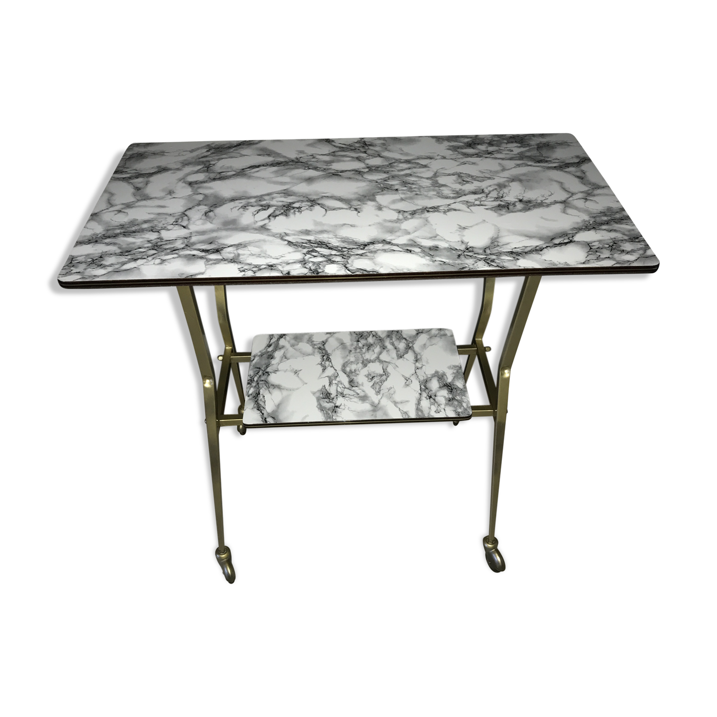 Serving table with wheels