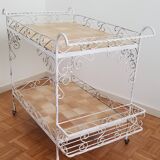 Vintage wrought iron serving trolley from the 1970s