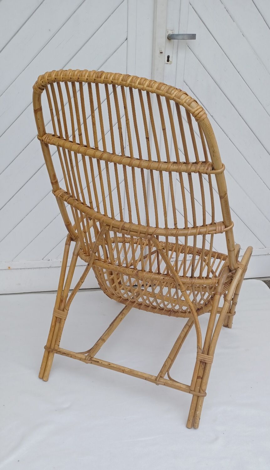Old rattan armchair