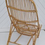Old rattan armchair