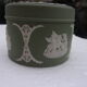 Boite a bijoux ancienne porcelaine wedgwood verte