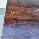 wooden table, almost square, extension possible