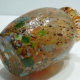Vase ancien verre multicolore millefiori Murano