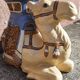 Camel side table in ceramic