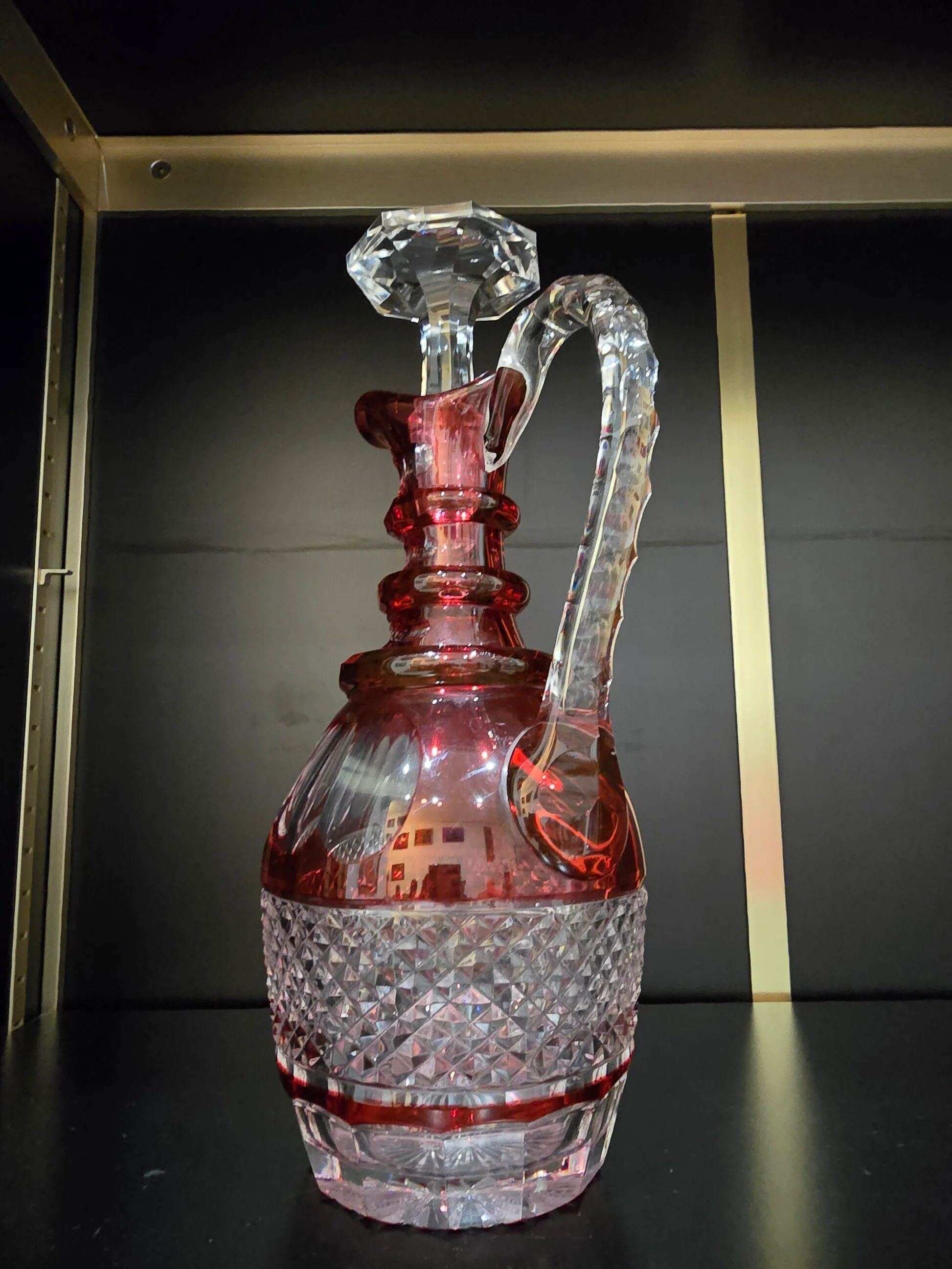 Red double-walled crystal carafe – Saint-Louis