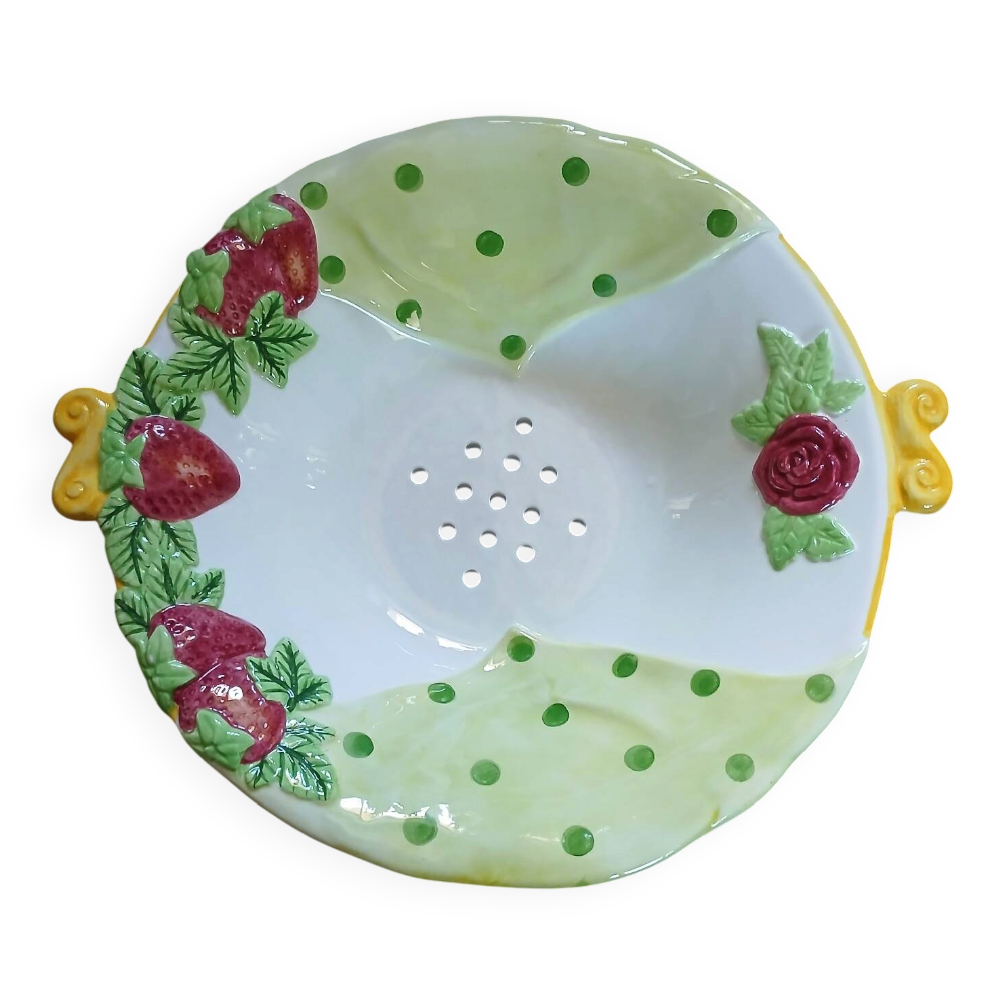 Plat / Egouttoir en barbotine 