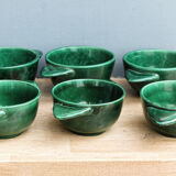 Lot of 6 ear bowls in faience of Saint Clement