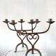 Paire de bougeoirs chandeliers brutalistes Suède années 50