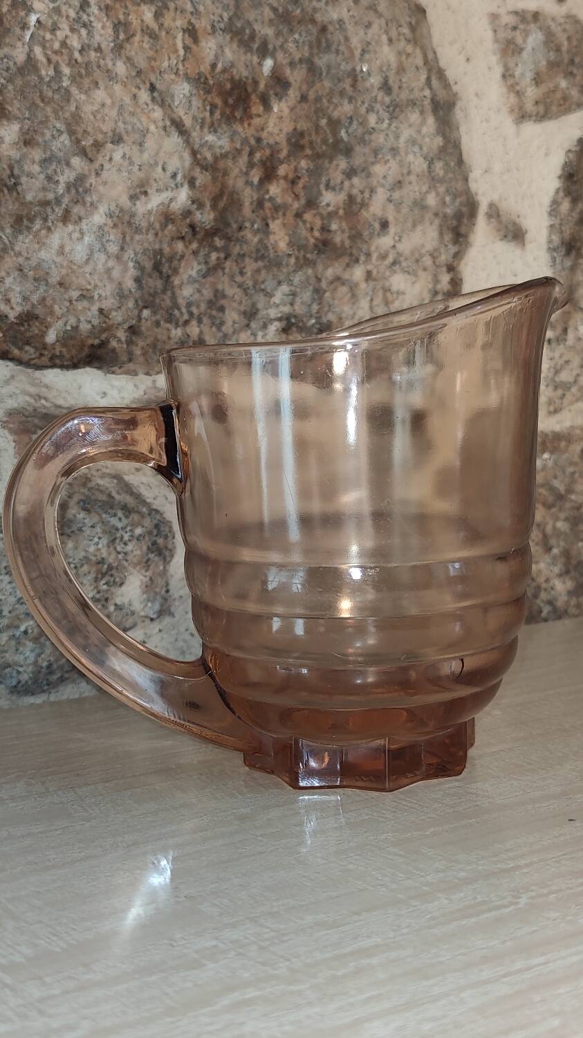 Pink glass jug