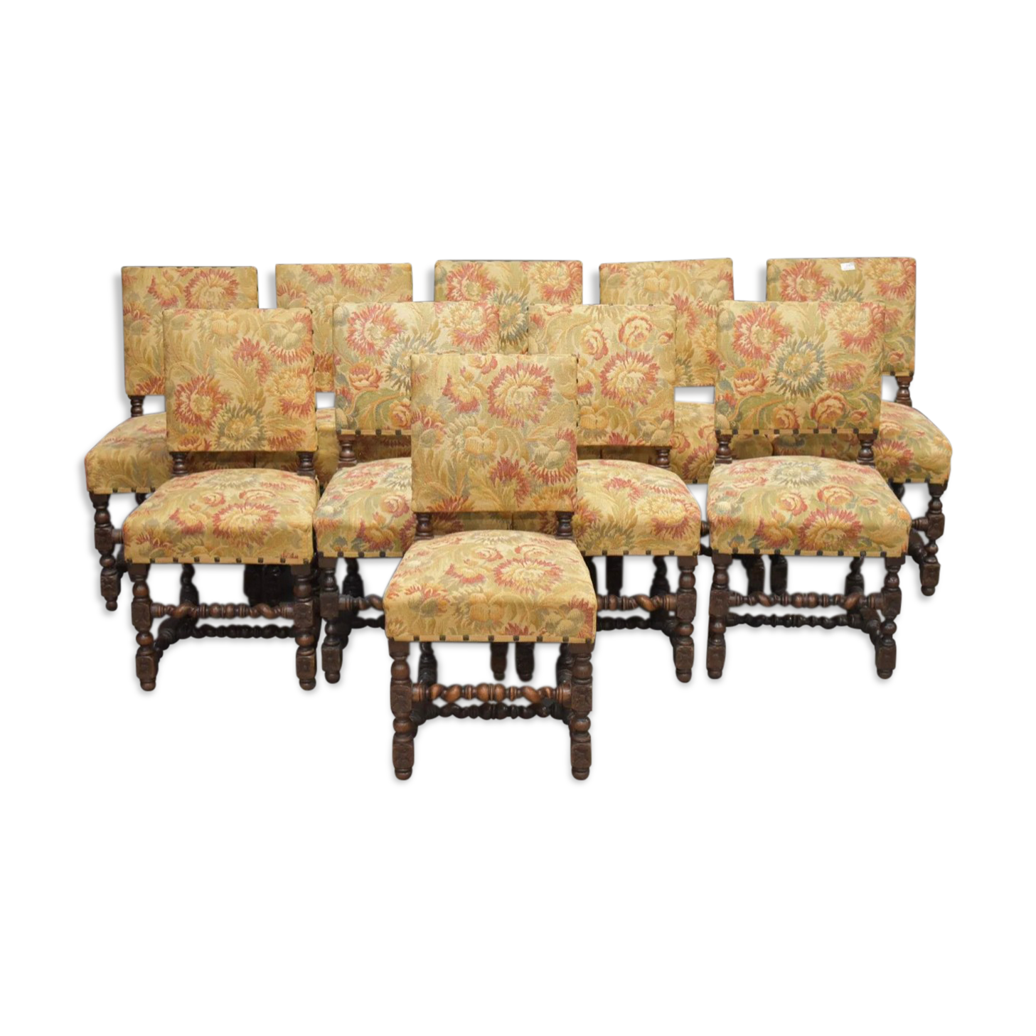 Suite of 10 Louis XIII style chairs
