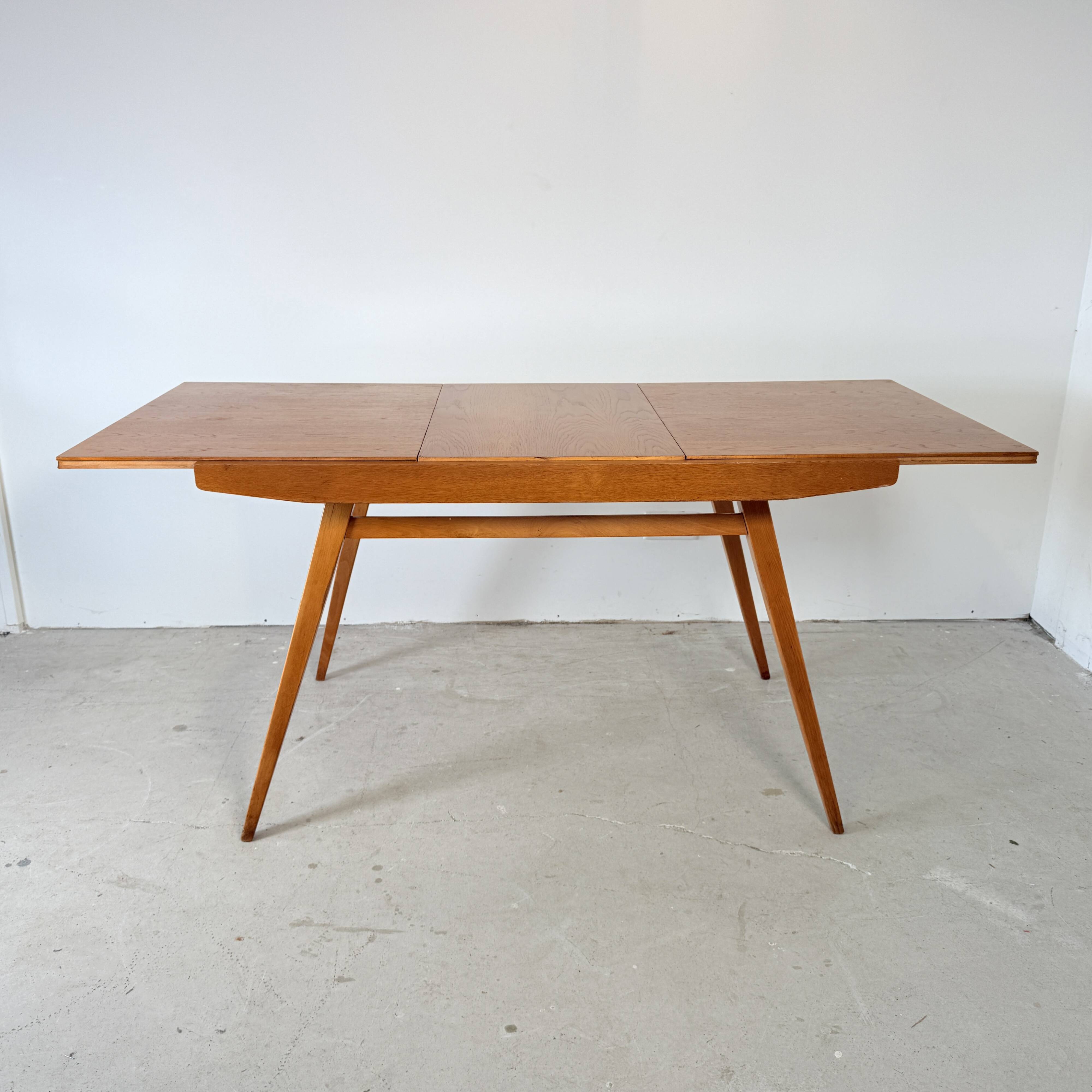 Vintage extendable oak table, František Jirák