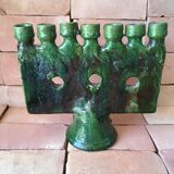 Tamegroute pottery menorah candle holder