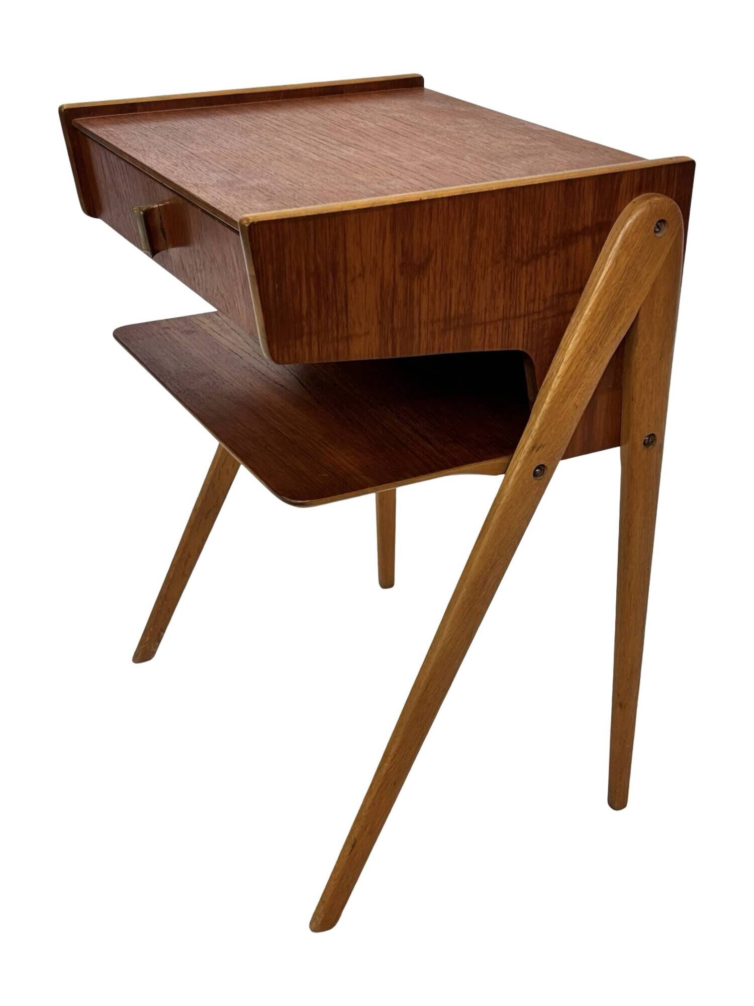 Vintage Scandinavian teak side table/bedside table and 60's Design