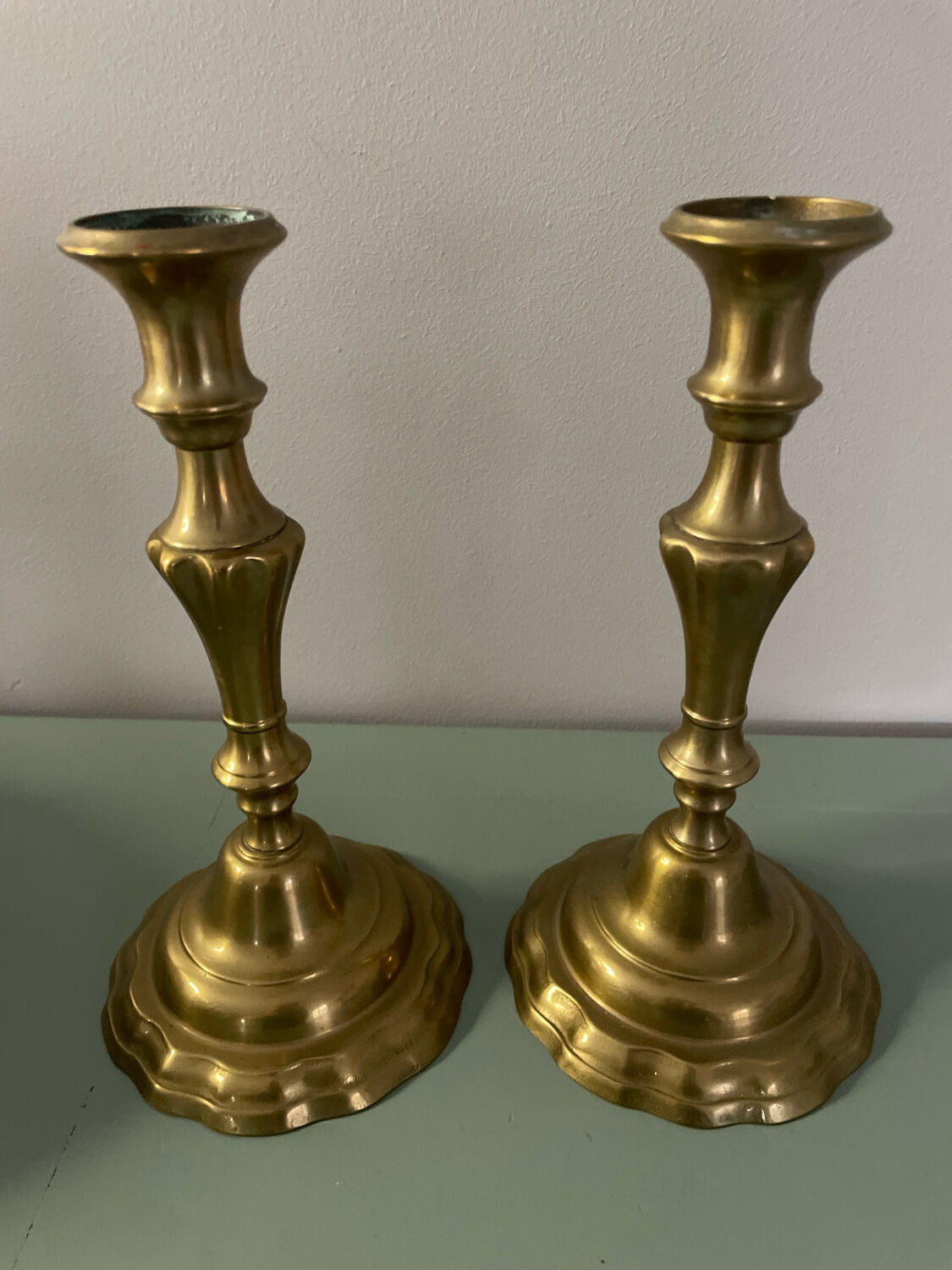 Brass candlestick set of two