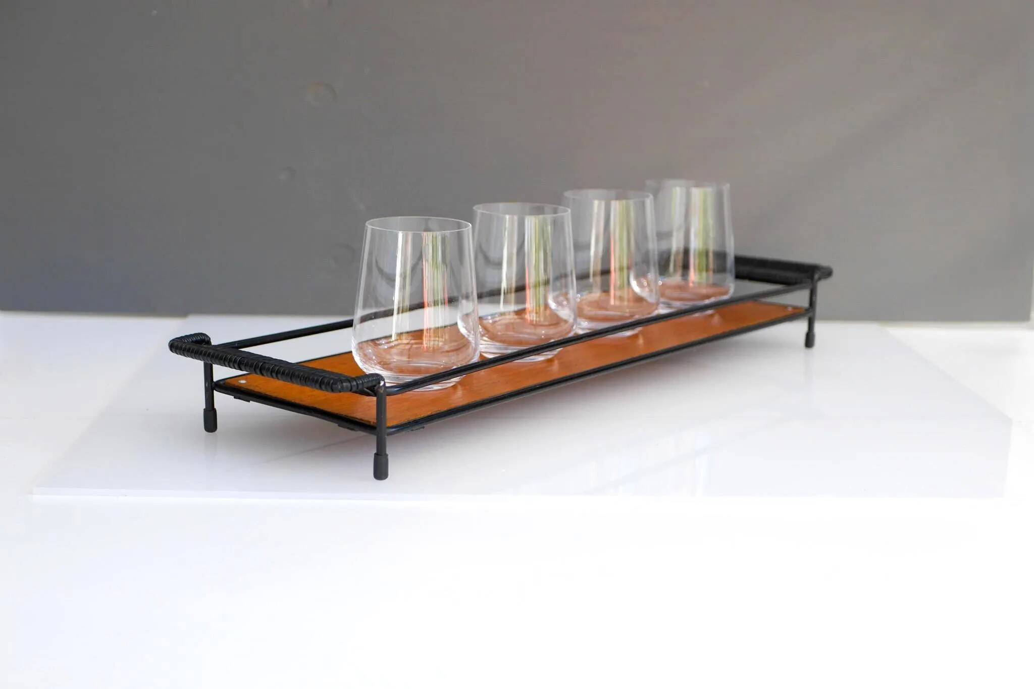 Mid-Century Modern Teak Tray: Scandinavian String Tray by NYBRO, Sweden