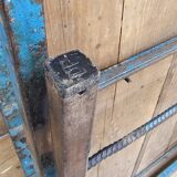 Old folding table in Burmese teak and steel