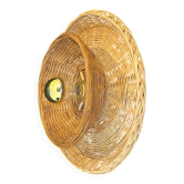 Wicker wall light with two vintage rattan baskets 27 cm