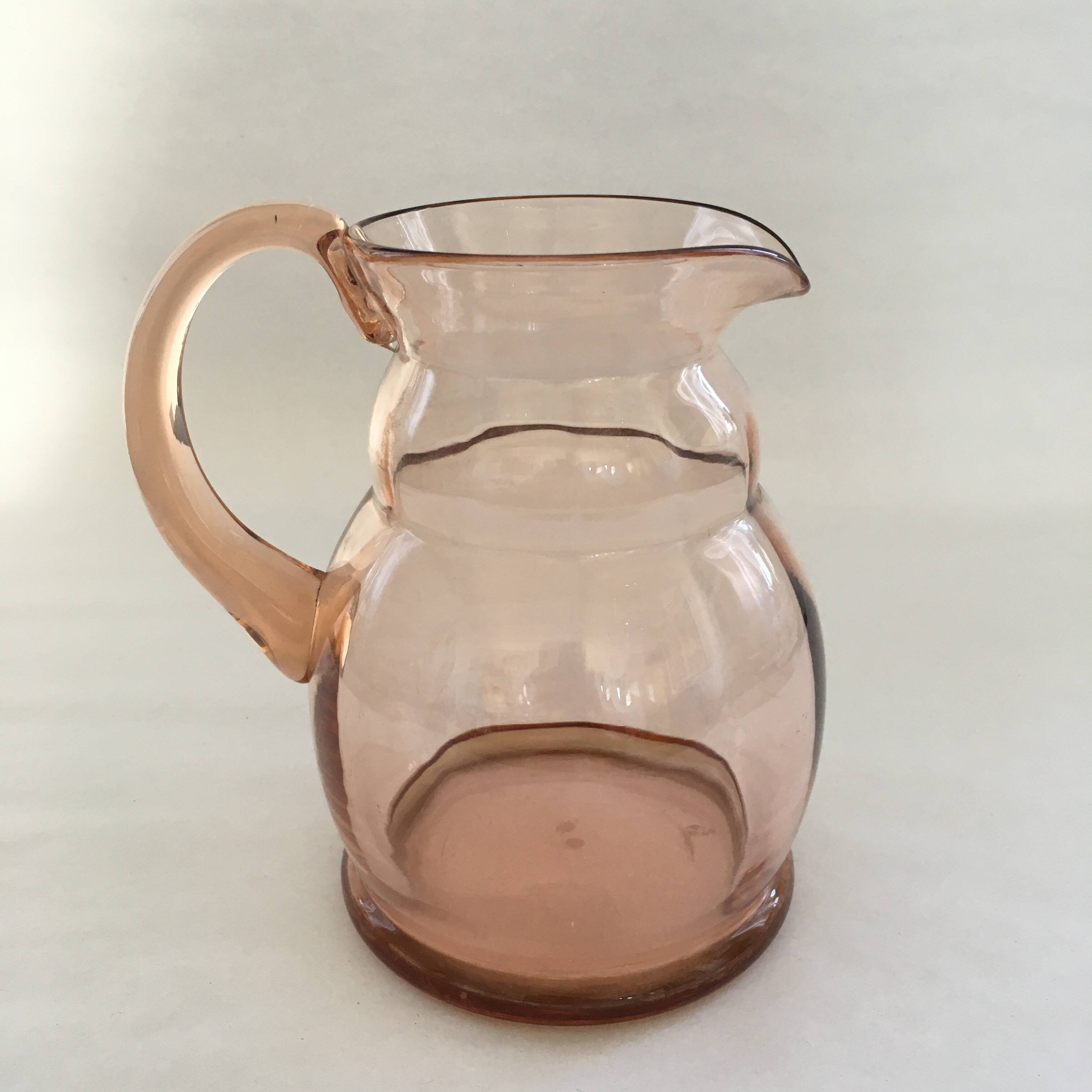 Rosé glass pitcher