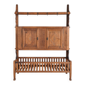 Two-body sideboard in solid oak – unique piece by a cabinetmaker – 1960s