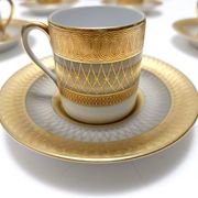 Set of Eleven Porcelain and Pure Gold Coffee Cups by Hutschenreuther, Germa