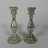 Set of 2 mercury candlesticks, circa 1900 (poor man's silver)