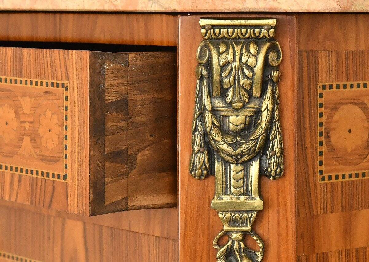 Transitional style secretary in marquetry