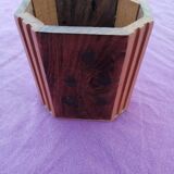 Wooden box with pencil holder and octagonal pens