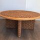 Large Round Coffee Table in Rope and Wood, in the Style of Audoux-Minet, Fra