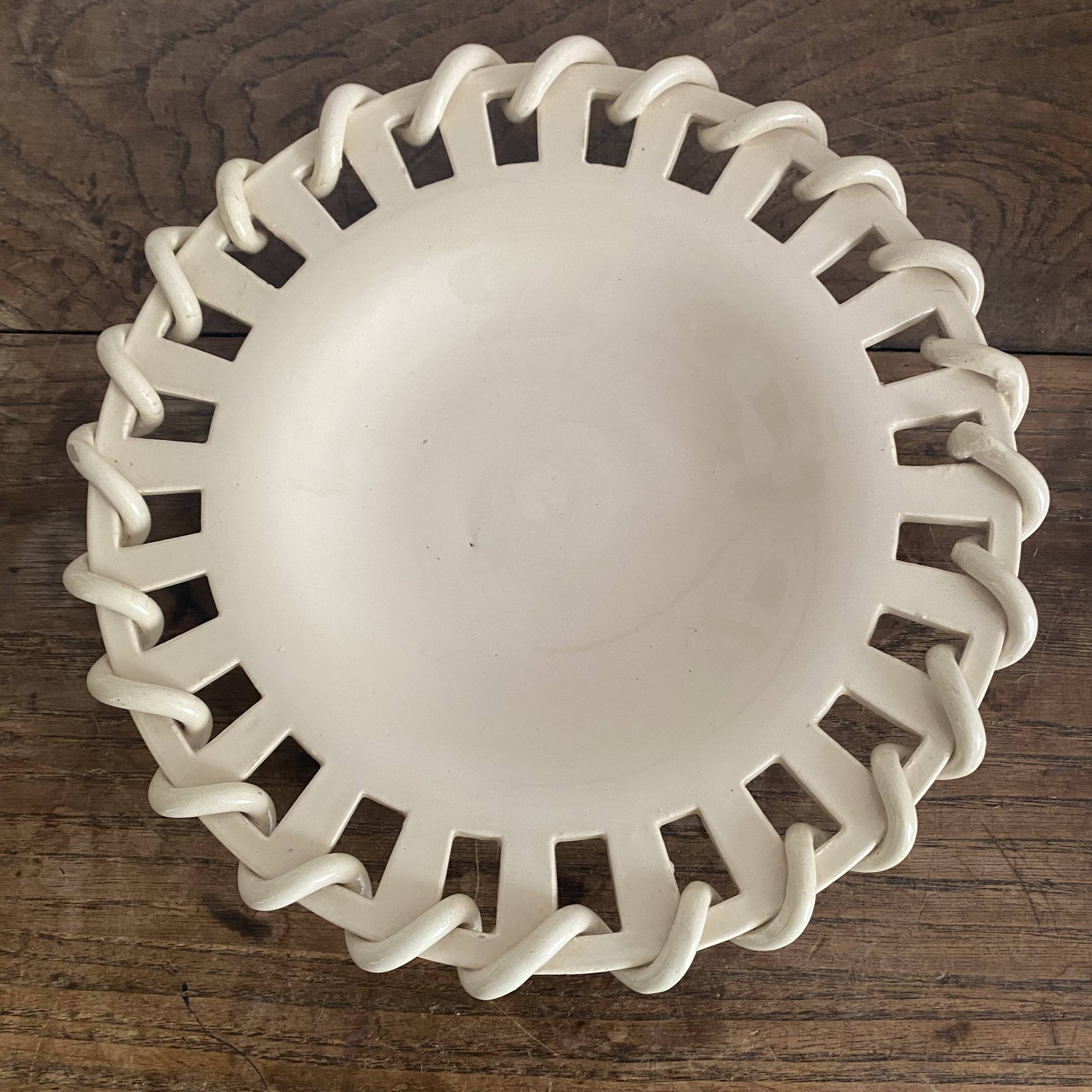 Plate, openwork ceramic catchall Malicorne