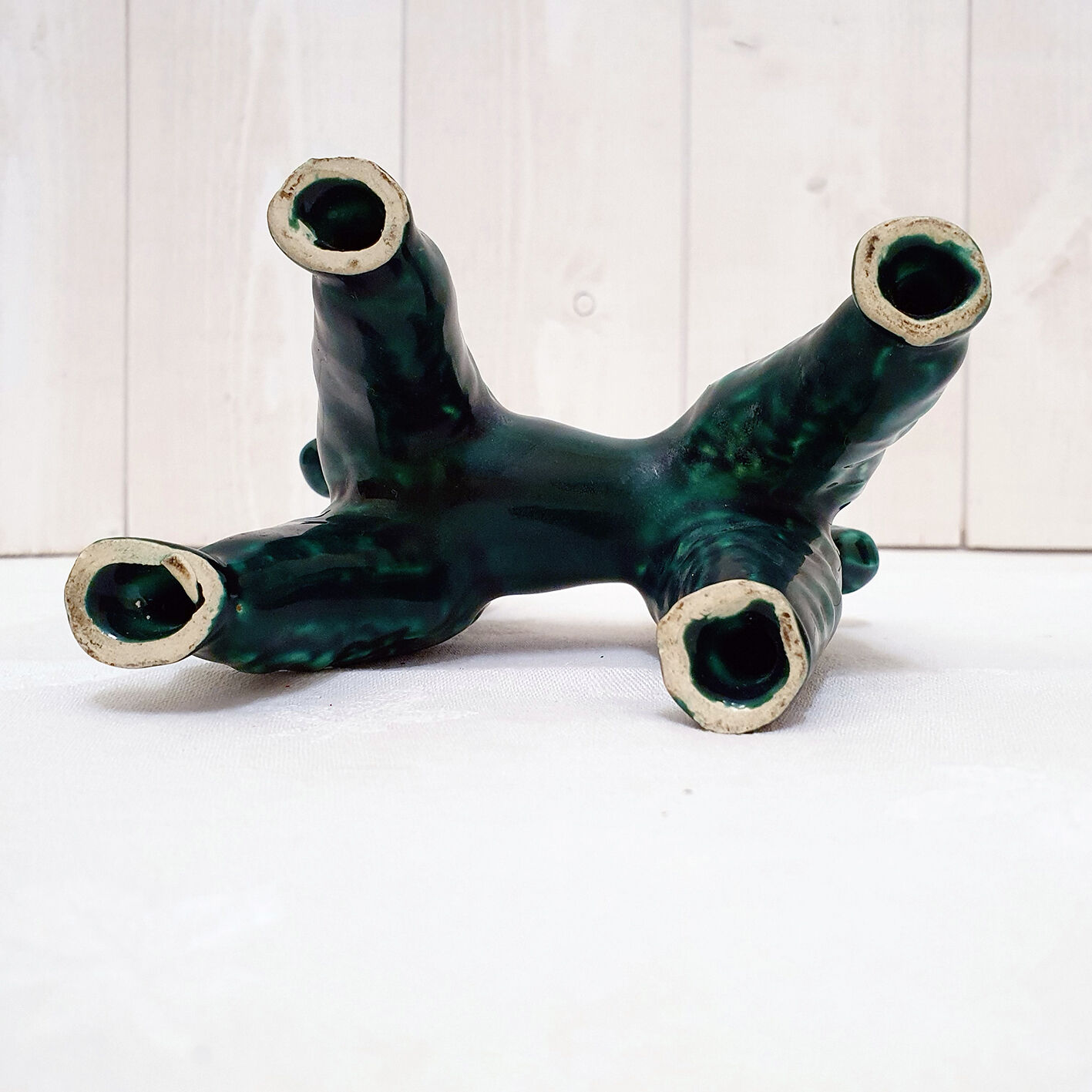 Green Art Deco ceramic poodle