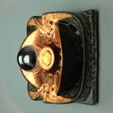 Wall lamp 1960s 1970s lava drip glaze beige brown