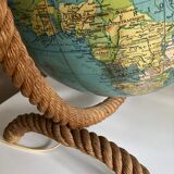 Lamp world map glass and rope 1960