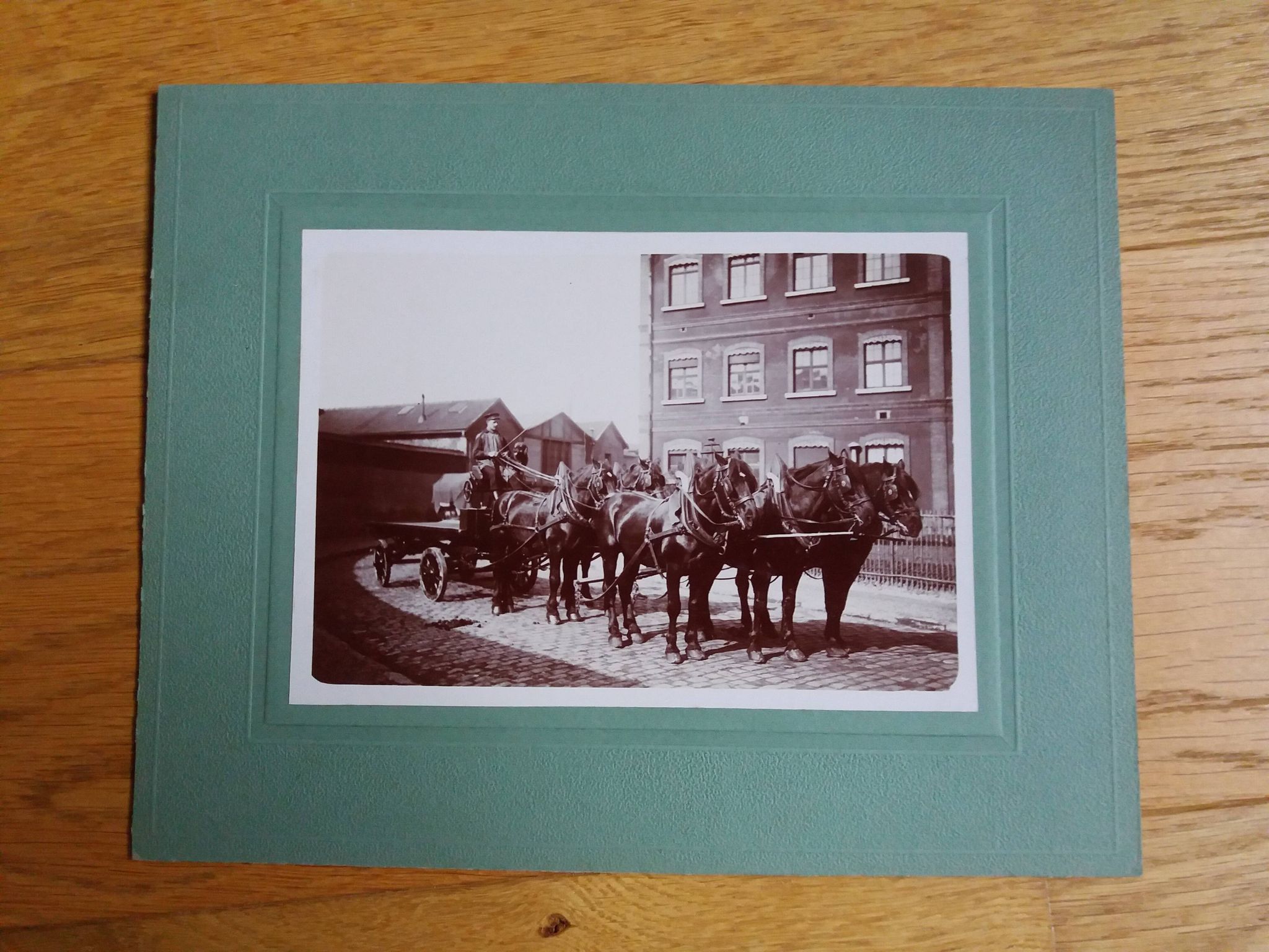 Old photograph 1900 horse-drawn carriage and coachman State Railways