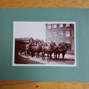 Old photograph 1900 horse-drawn carriage and coachman State Railways