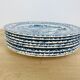 8 assiettes terre de fer anglaises bleues "automne" England ironstone