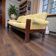 Vintage wooden sofa / armchair with yellow accent