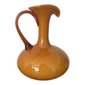 Vintage amber glass Empoli vase pitcher Italy
