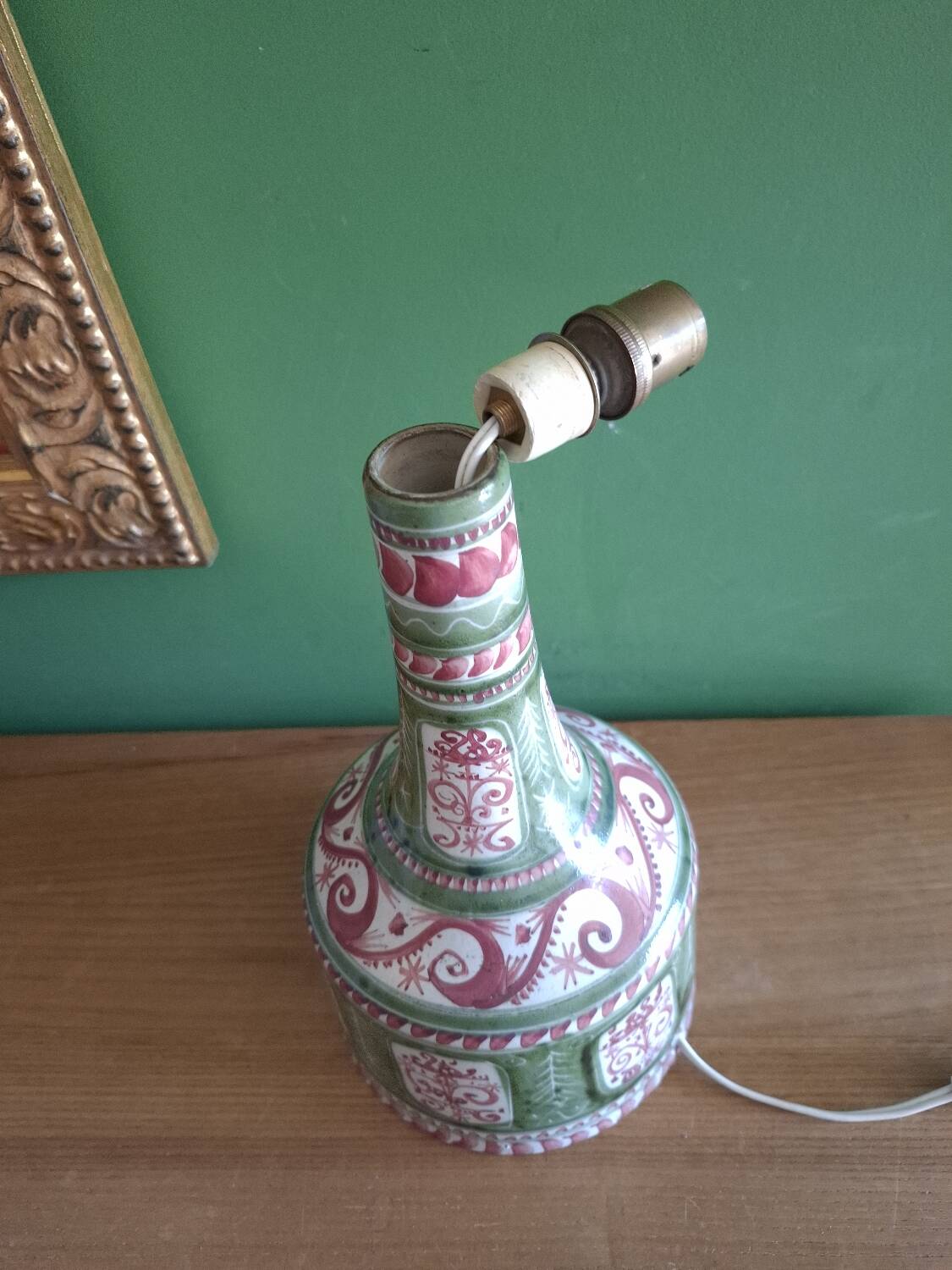 Quimper ceramic lamp base, Millot