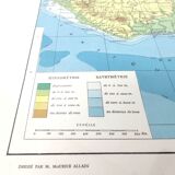 Antique map of French equatorial and western Africa in 1950 43x43cm