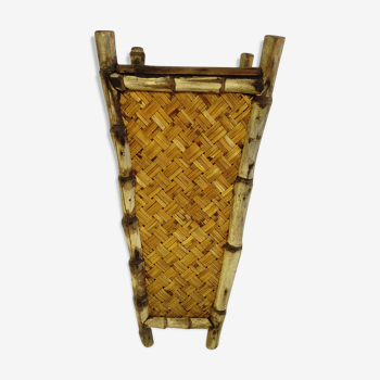 Vintage rattan and bamboo umbrella holder