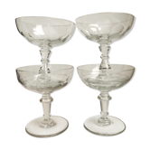 Lot de 4 coupes à champagne en cristal