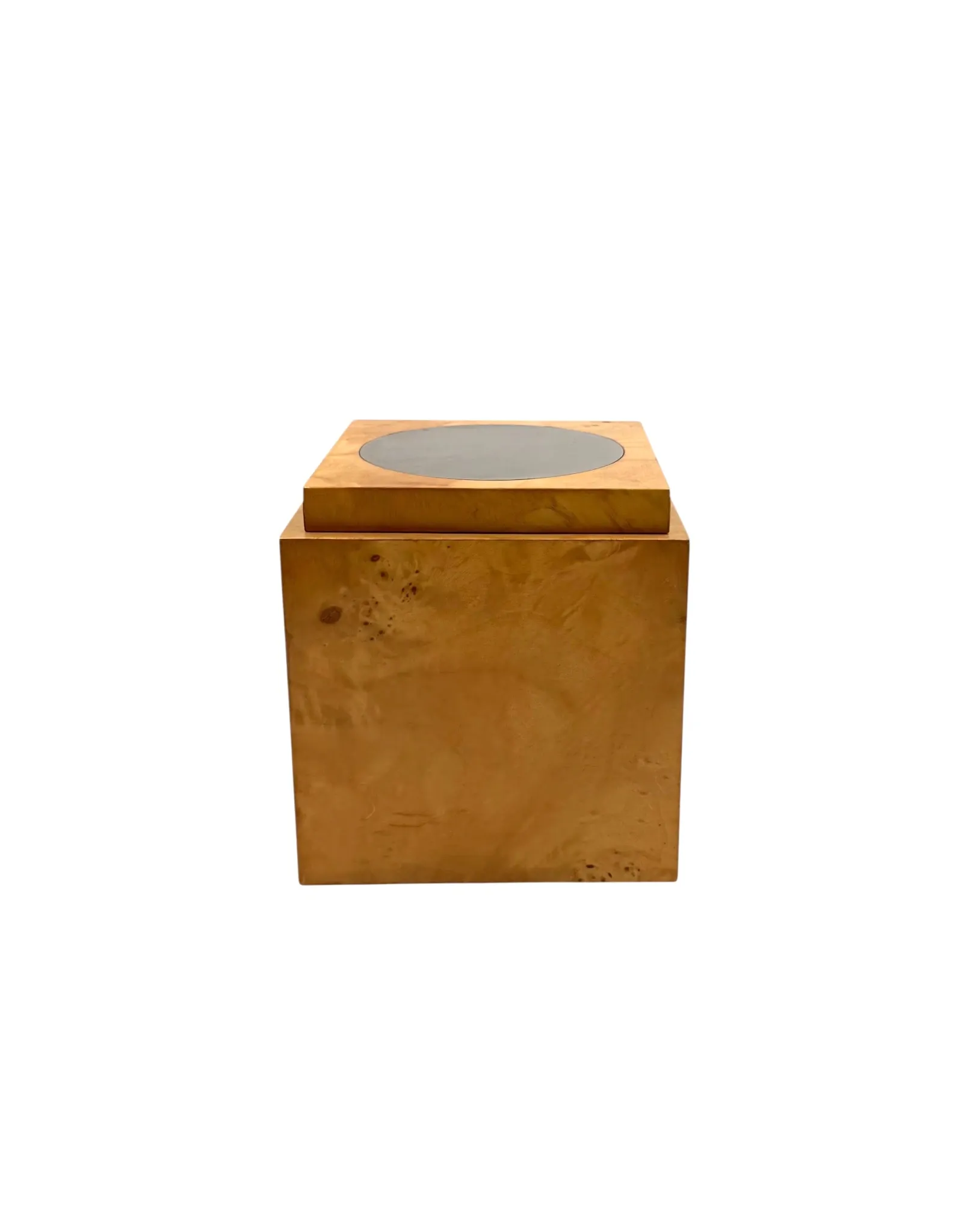 Tommaso Barbi, Mid-century burl ice bucket, TB Italy, ca. 1970