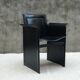 Tito Agnoli Italian black leather design chair