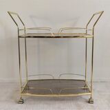 Serves golden trolley bar with wheels, in golden brass of the 80'S
