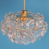 Chandelier, Brass and Crystal Glass by Kinkeldey, Germany, 1970s