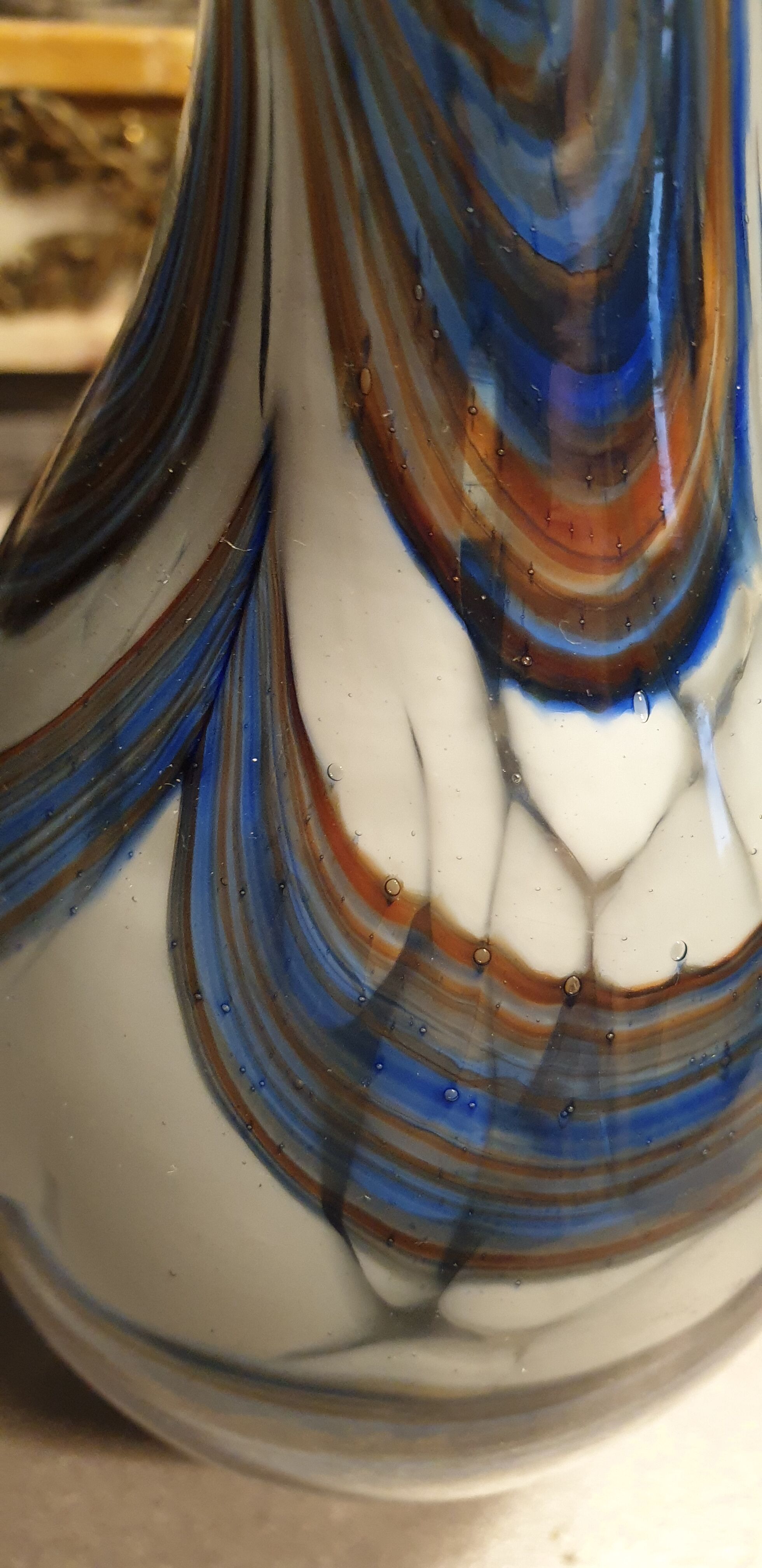 Vase blown to the cane